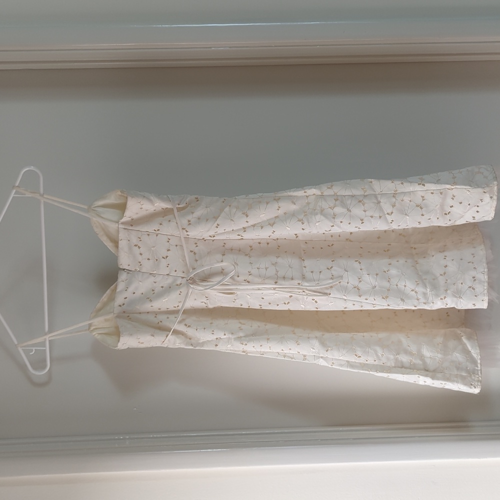 🆕 Marina Rinaldi cream rosette summer dress size 4 - Picture 7 of 13